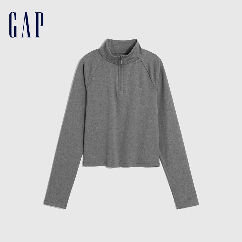 Gap 女装时尚紧身拉链半开襟长袖T恤 841599 45.98元（需用券）