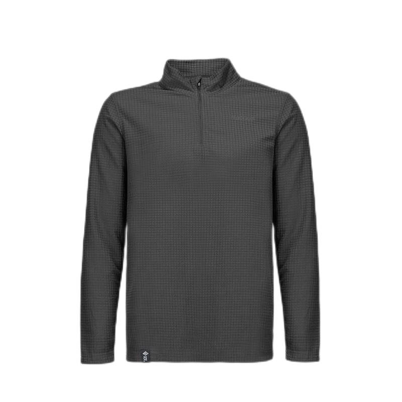 黑冰 男款抗菌轻量舒适保暖1/2拉链抓绒衣保暖单穿男装 灰黑色 XL 99元