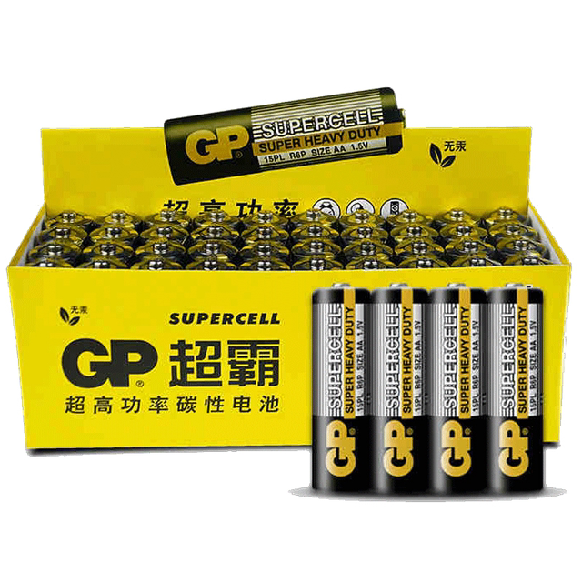 GP 超霸 5/7号碳性电池 40粒 19.9元包邮（需用券）
