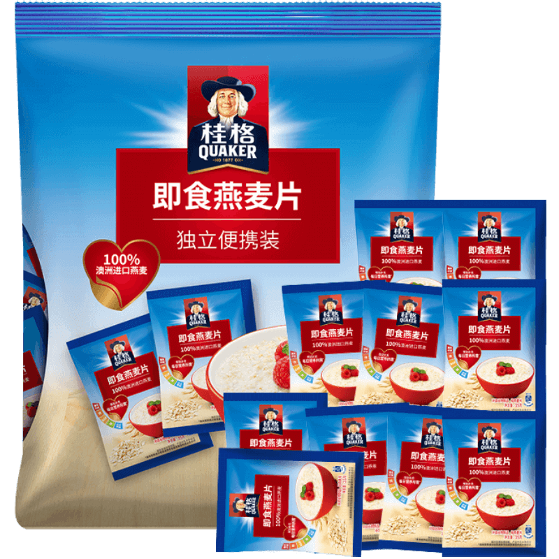 QUAKER 桂格 换购价：QUAKER 桂格 即食燕麦片便携装（35gx14袋）490g ￥11.31