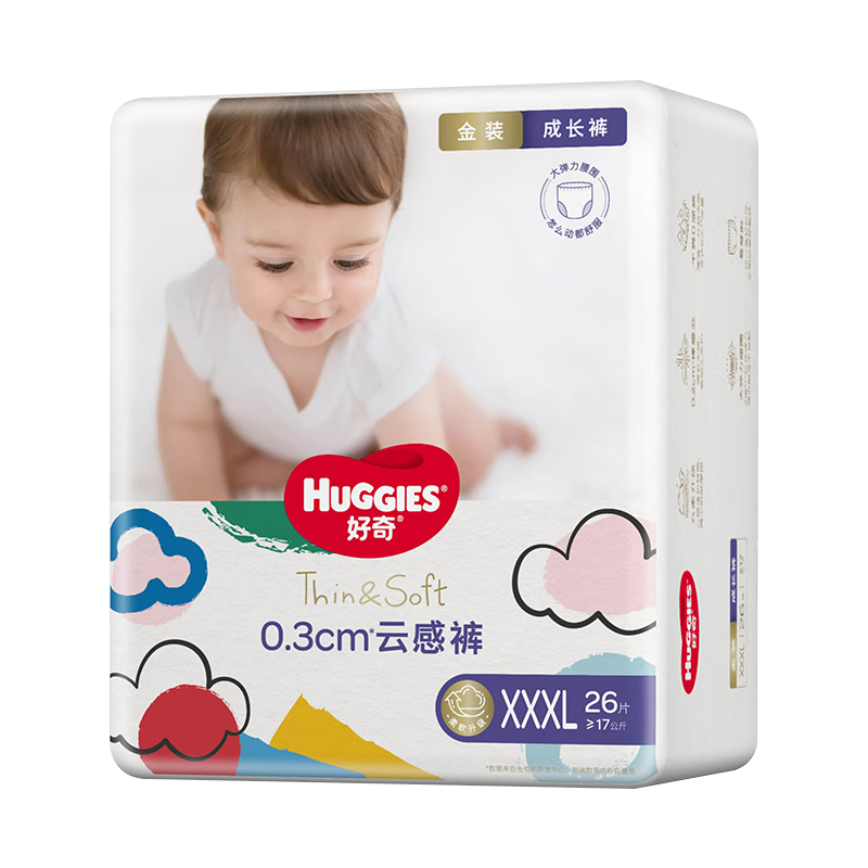 plus会员、首购：Huggies 好奇 金装成长裤 XXXL26 *4件（多尺码任选） 178.78元 包