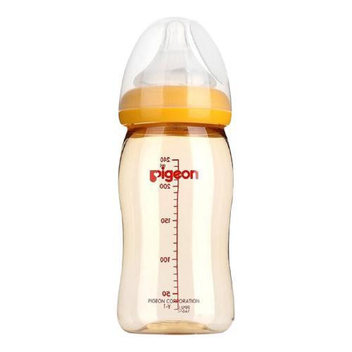 Pigeon 贝亲 经典自然实感系列 AA75 PPSU奶瓶 240ml 黄色 M 3月+ 60.6元