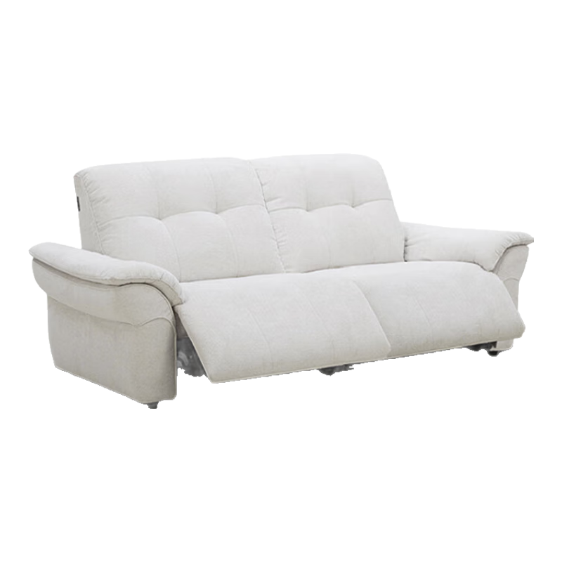 乐至宝 电动功能沙发 松鼠绒面料-雪岩白-2.08m大双人位双电动-7天 2人及以上