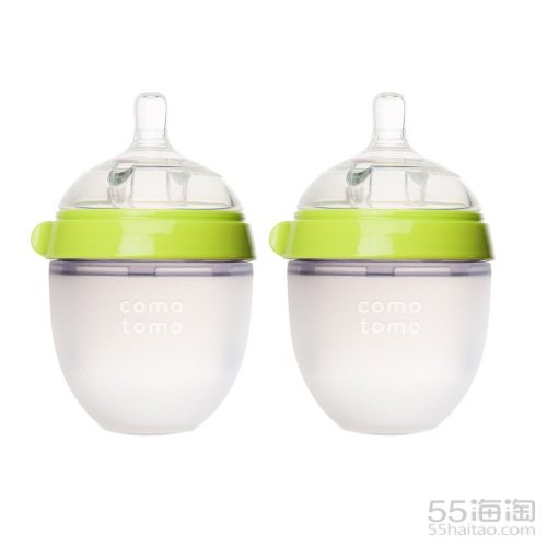Comotomo 可么多么 婴儿硅胶奶瓶 绿色 150ml*2