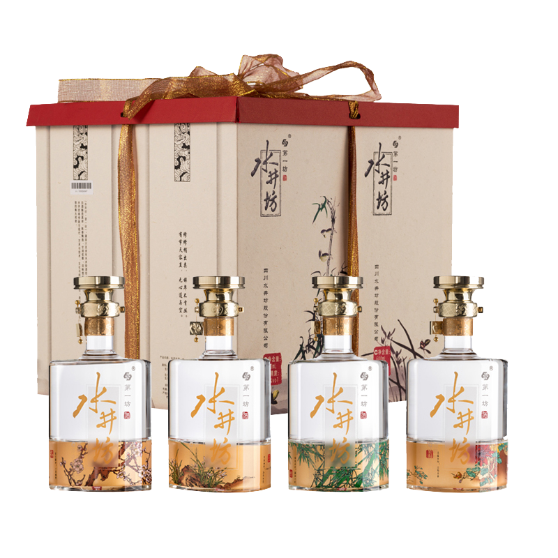 PLUS会员：水井坊 梅兰竹菊 52度 600ml*4瓶 礼盒装 浓香型白酒 1699.05元（需领