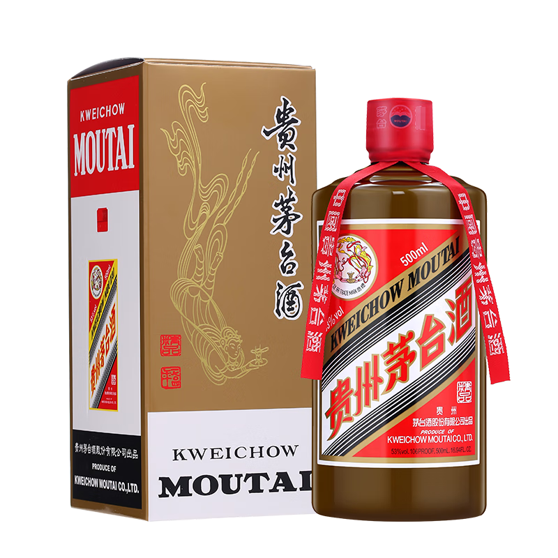 百亿补贴、PLUS会员：茅台（MOUTAI）2024年 精品 酱香型白酒 53度 500ml 单瓶装 *