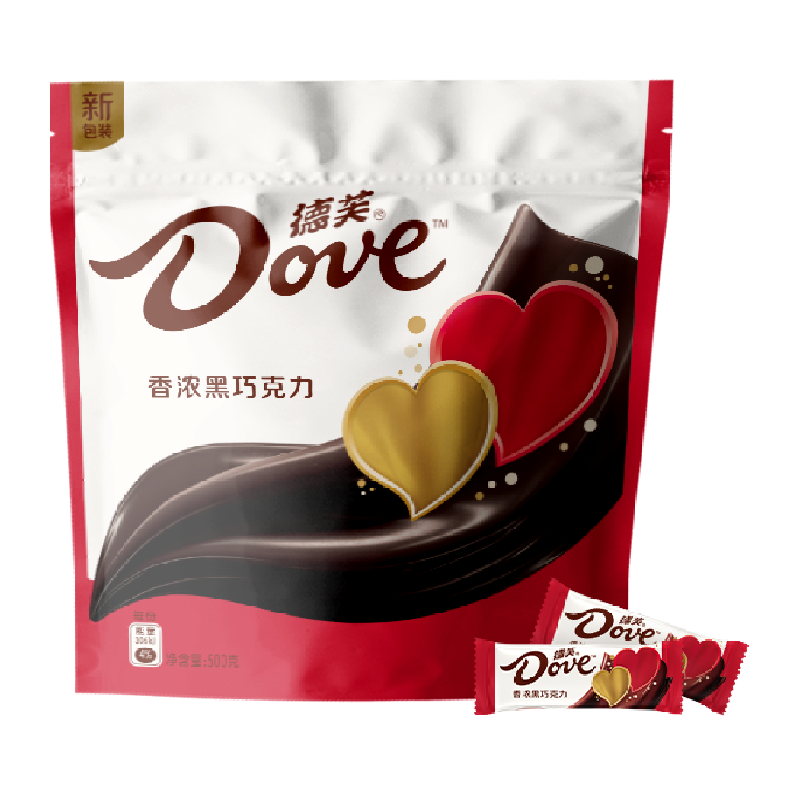 Dove 德芙 香浓黑巧克力 500g 婚庆版 ￥35