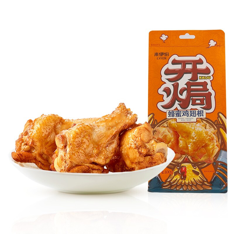 来伊份 开焗 蜂蜜鸡翅根 100g 13.9元