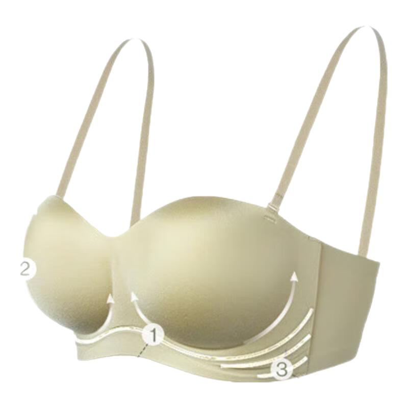 Ubras 圆圆杯文胸可拆无肩带内衣女透气胸罩 月岩色 75B 34/75B 107.5元（需买2件