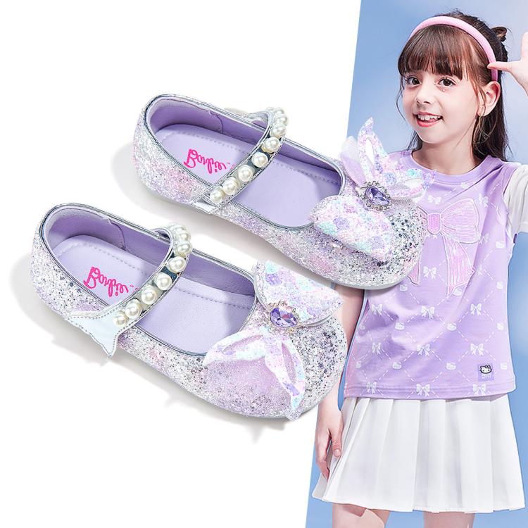 Barbie 芭比 儿童皮鞋2024年春夏款女童时尚表演鞋 169.9元