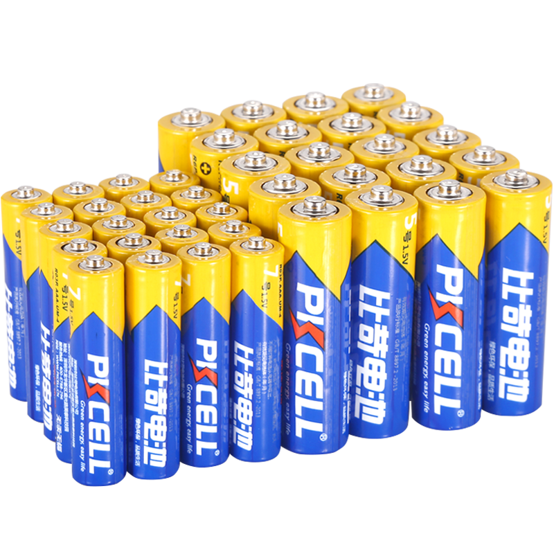 PKCELL 比苛 碳性电池 5号/7号电池 20节五号+20节七号组合套装 40节装 16.9元包