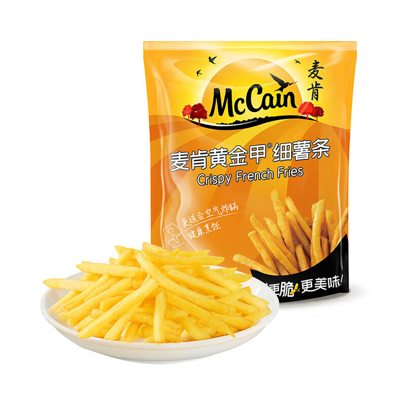 McCain 麦肯 冷冻薯制品 空气炸锅食材 小吃下午茶薯条 黄金甲细薯条 320g*4件 