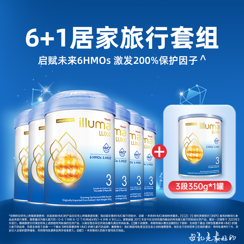 88VIP：illuma 启赋 未来系列 6HMO婴幼儿奶粉 850*6罐 1356.1元（含税包邮，双重优