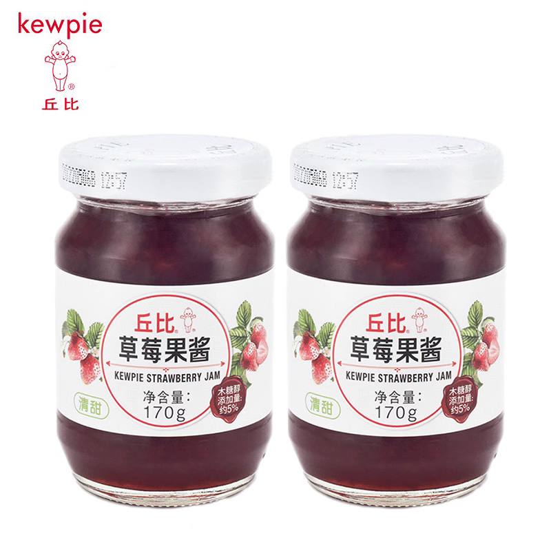 kewpie 丘比 草莓苹果什果果酱 170g*2 15.9元