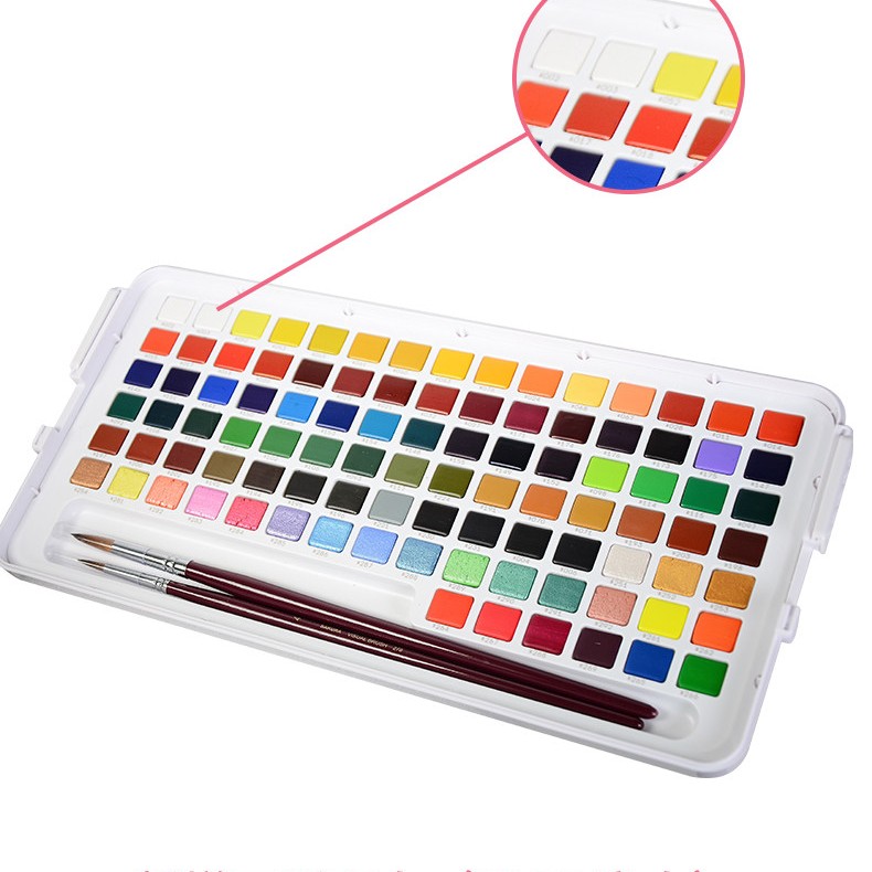 樱花 官方旗舰店 日本sakura樱花固体水彩颜料套装SAKURA水粉颜料96色/72色60色