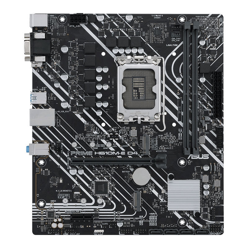 ASUS 华硕 PRIME H610M-E D4主板 支持 CPU G7400/G6900/12100F/13100F/12400F（Intel H610/LGA 1700