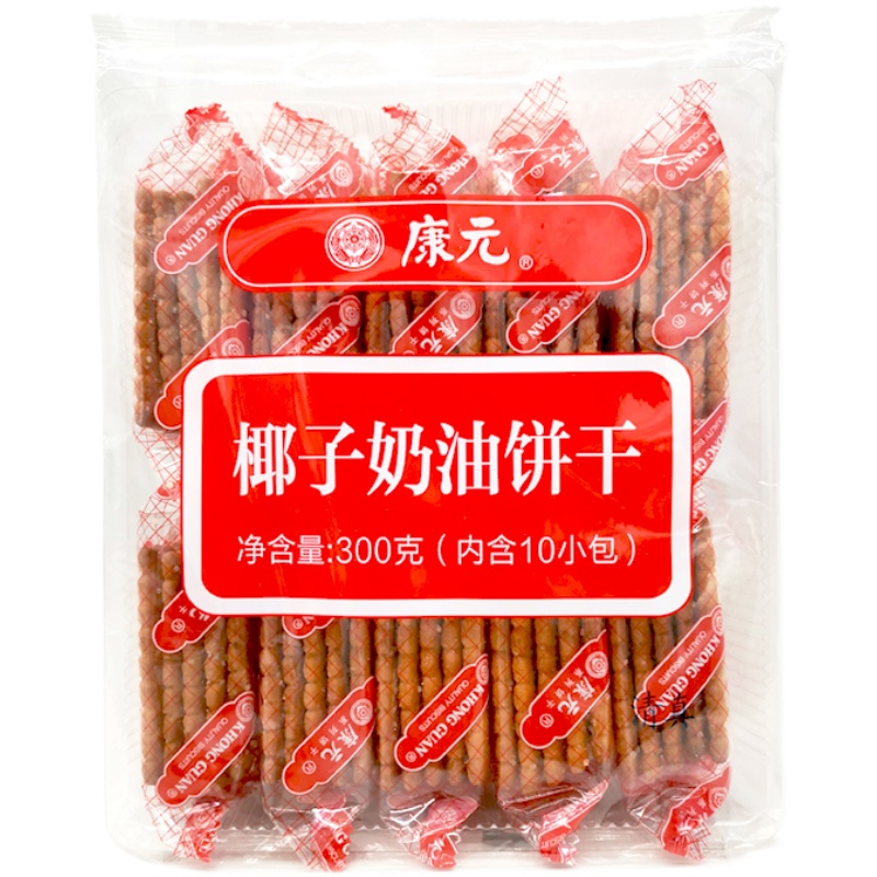 康元 KHONG GUAN 椰子奶油饼干 300克*1袋 14.9元（需用券）