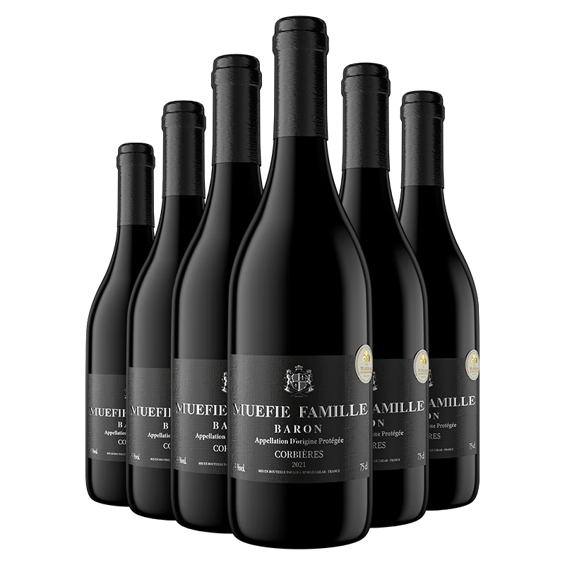 目菲城堡 MUFFET 目菲城堡 男爵 干红葡萄酒 750ml*6瓶 整箱装 325.28元（需用券