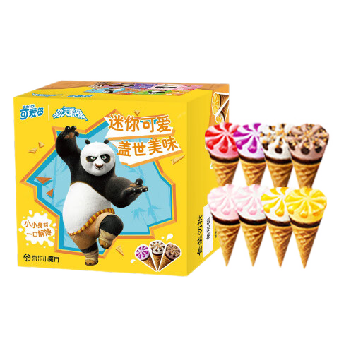 plus会员、京东百亿补贴:可爱多迷你可爱多 功夫熊猫联名冰淇淋礼盒 共800g 5