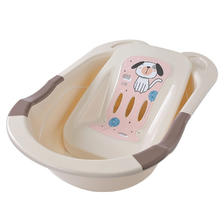 Rikang 日康 浴盆 婴儿洗澡盆婴儿浴盆 加大加厚带浴床适用0-6岁 米色 3626 74.05