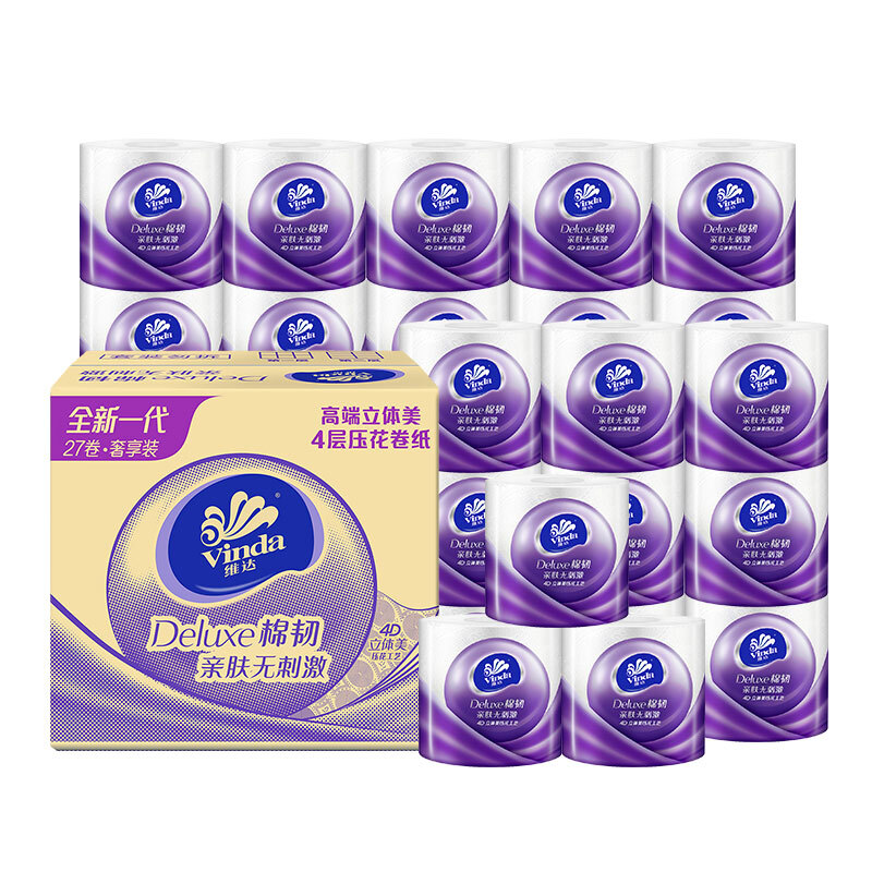 维达 立体美系列 有芯卷纸 140 节 30 卷