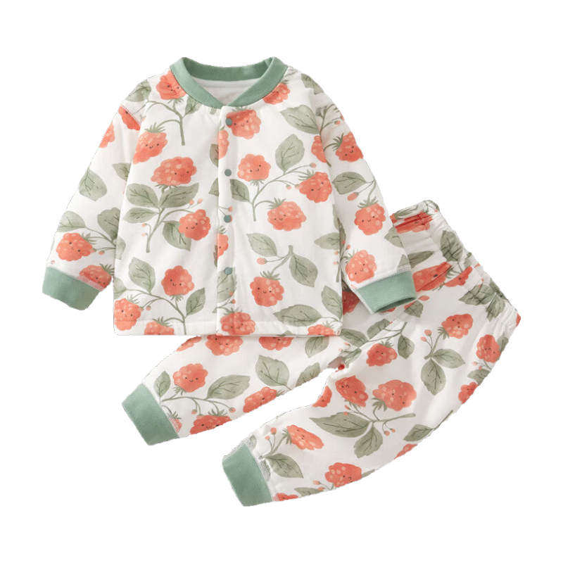 贝肽斯 儿童睡衣套装秋冬款男童女童秋衣秋裤夹棉长袖宝宝家居服 繁花似
