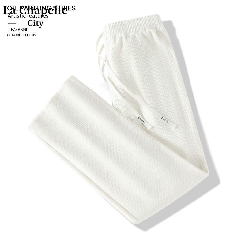 La Chapelle City 拉夏贝尔 女士奶芙条直筒休闲裤阔腿裤 27.4元（需买2件，需用
