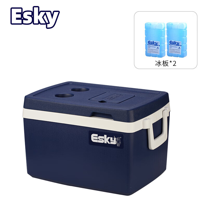 Esky 爱斯基 50L大容量户外车载保温箱冷藏箱外卖快餐箱PU户外钓鱼箱附2冰板 