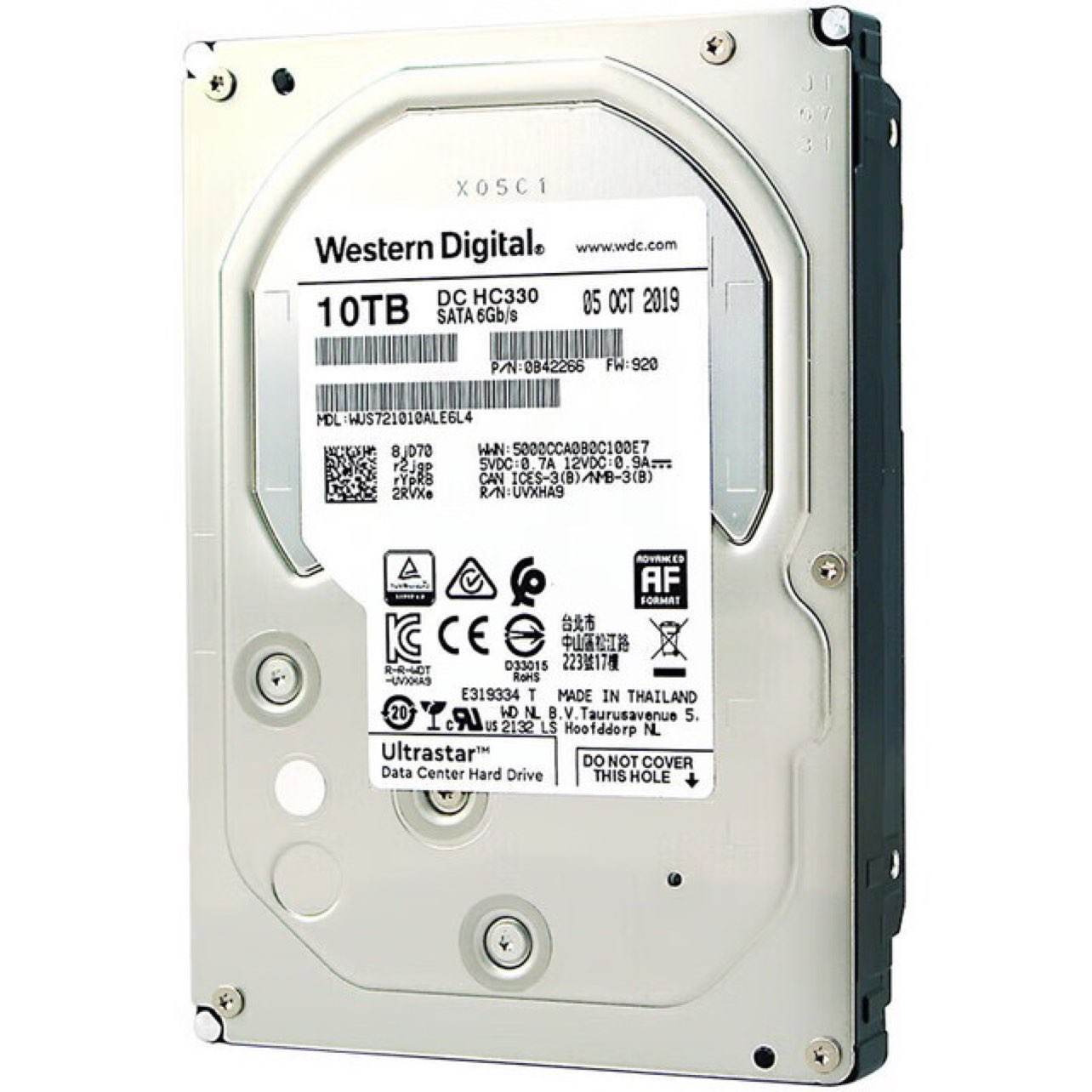 PLUS会员：Western Digital 西部数据 10TB 机械硬盘企业级SATA 垂直CMR空气盘 1173.01