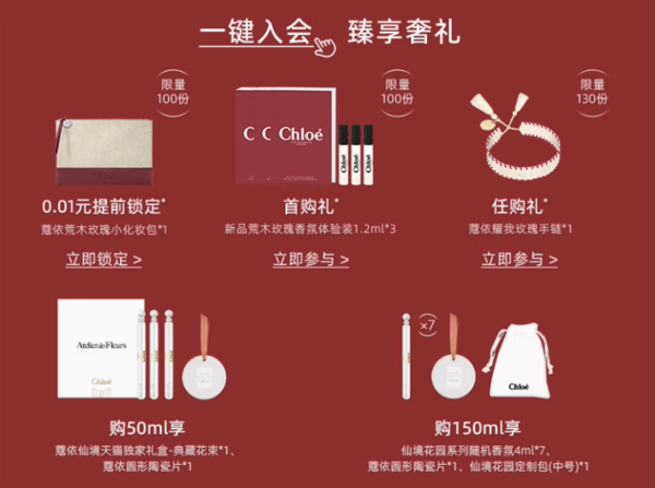 Chloé 蔻依 仙境花园系列香氛礼盒（木兰诗语香水50ml+陶瓷片*1+绿丝带手链*1+仙境花园4ml*3+限定礼盒包装*1）