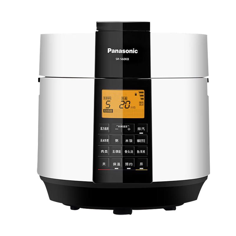 松下（Panasonic）6L电压力锅 智能高压锅 智能预约 SR-S60K8 745.64元+9.9元家电家居特权卡