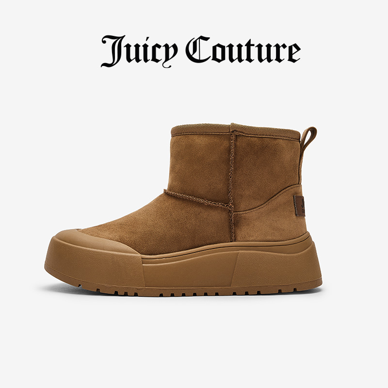 Juicy Couture 橘滋 靴子女2024年冬季新款厚底加绒雪地靴短靴 119元（需用券）