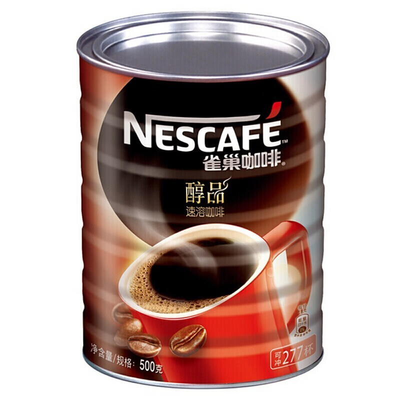 Nestlé 雀巢 Nestle）雀巢咖啡 醇品雀巢咖啡速溶 500g 无蔗糖黑咖啡粉 雀巢醇