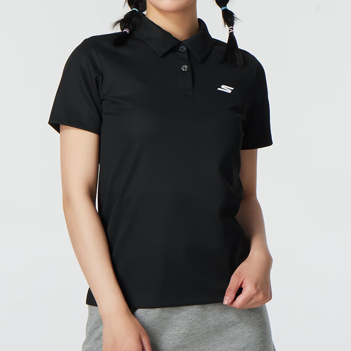斯凯奇 透气翻领女运动休闲短袖T恤POLO衫速干透气正品 27.93元 - 美泡泡