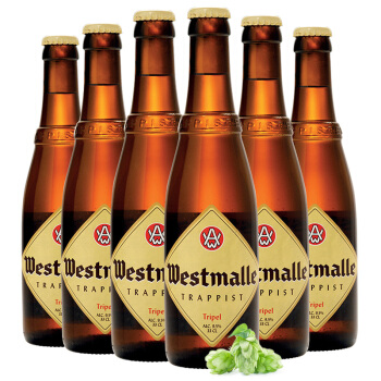 Westmalle 西麦尔 AW WESTMALLE西麦尔 三料 修道士精酿 啤酒 330ml*6瓶 94.96元（需用