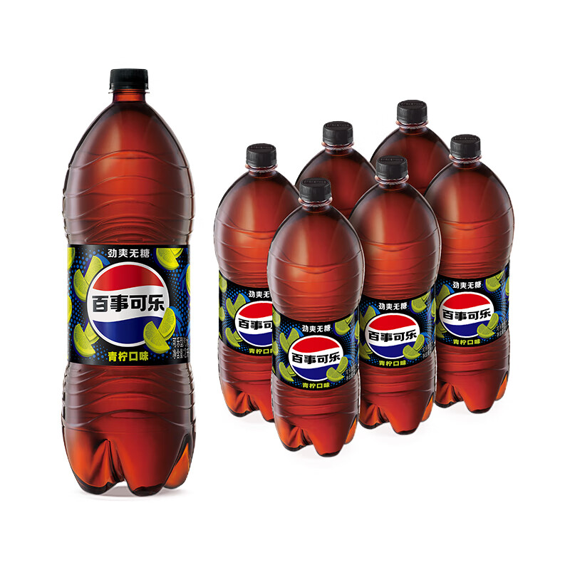 pepsi 百事 无糖青柠味碳酸饮料 2L*6瓶 36.9元