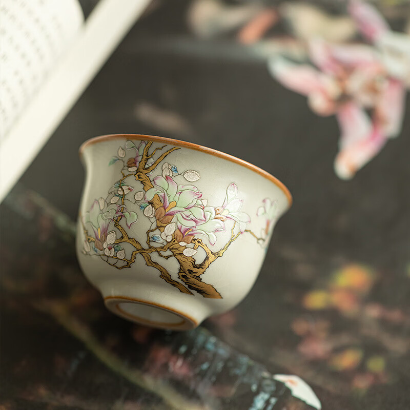 灵沐 开片可养玉兰花陶瓷小客杯 15.86元