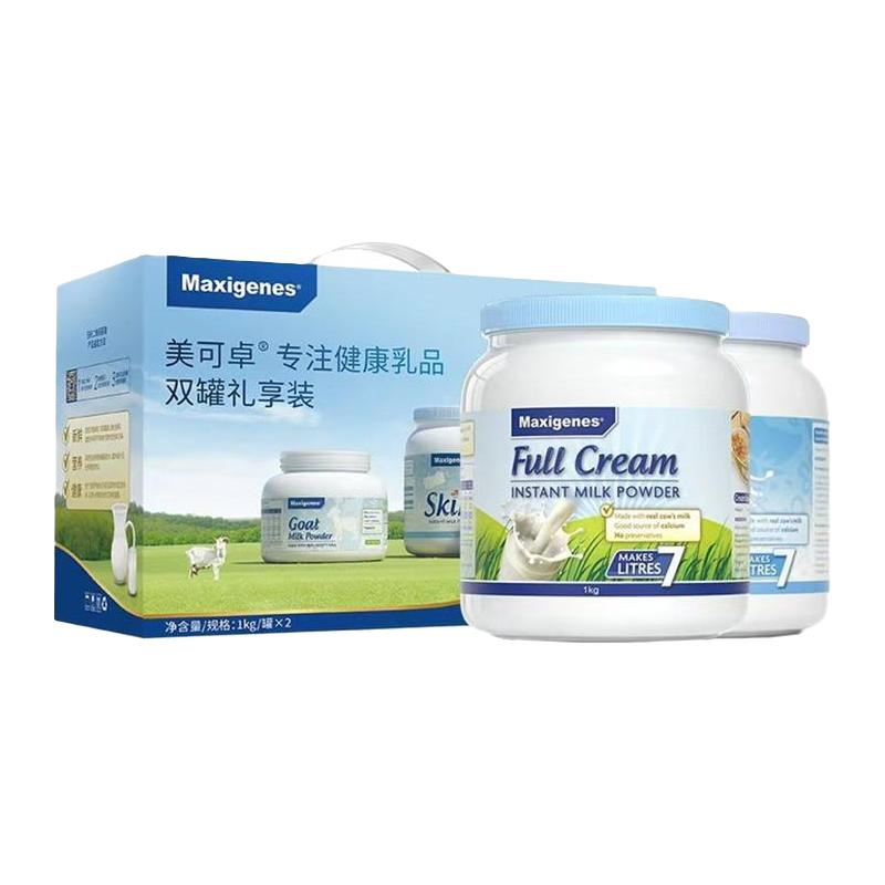 美可卓 蓝胖子全脂脱脂高钙成人奶粉1kg* 148.06元