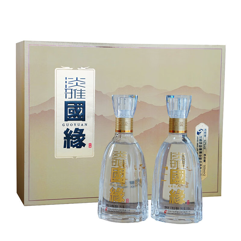 今世缘 国缘 42度 淡雅型白酒 500mL*2瓶 礼盒装 227.4元（需用券）