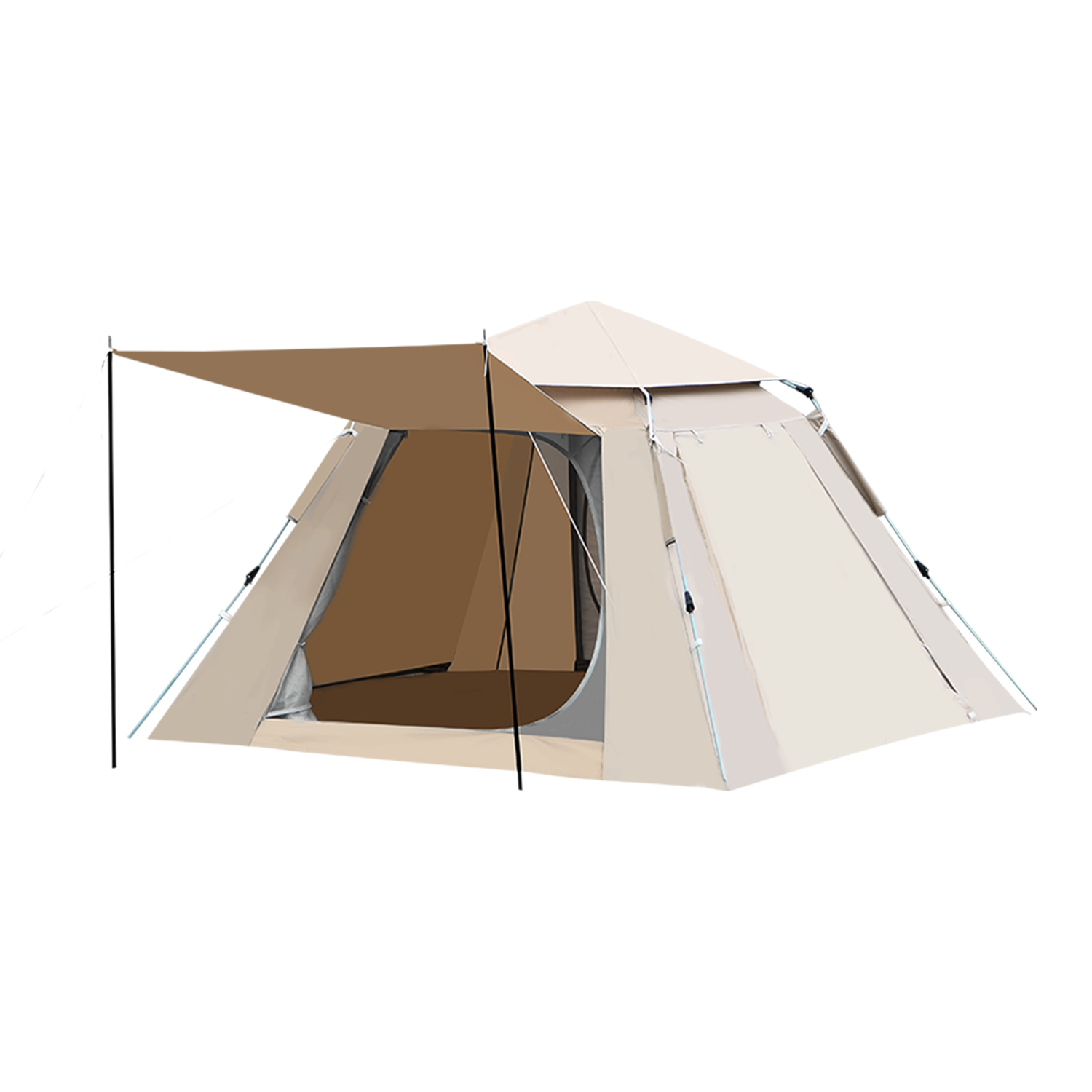 得力 户外露营帐篷防雨防晒过夜 公园速开自动弹压好收纳公园亲子3-4人 129