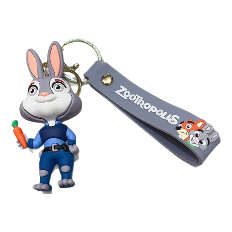 可爱疯狂动物城钥匙扣 朱迪公仔小挂件 兔子警官-朱迪 精致汽车包包钥匙链