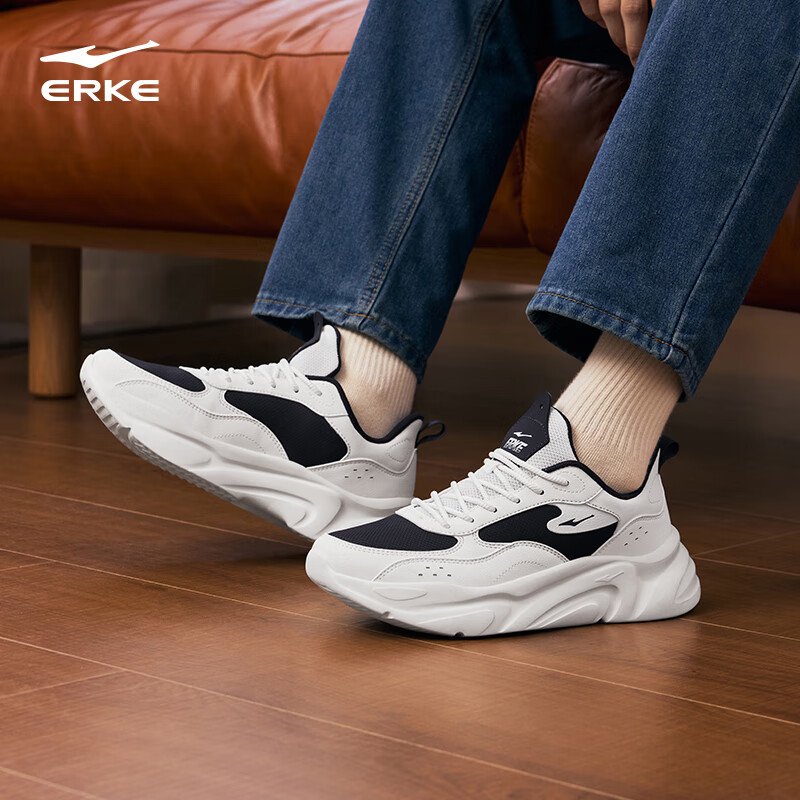 鸿星尔克 软弹运动老爹鞋男 任选1双 107.75元(需领券、需凑单)