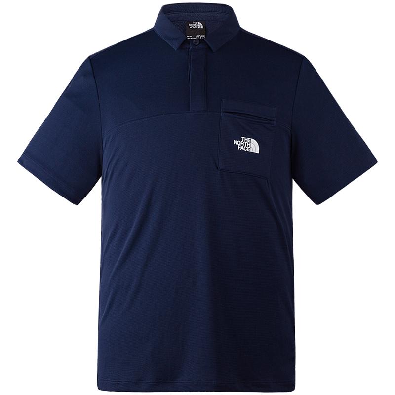 移动端、京东百亿补贴：北面 短袖Polo男户外速干透气短袖8AV2 藏青色/8K2 L 19