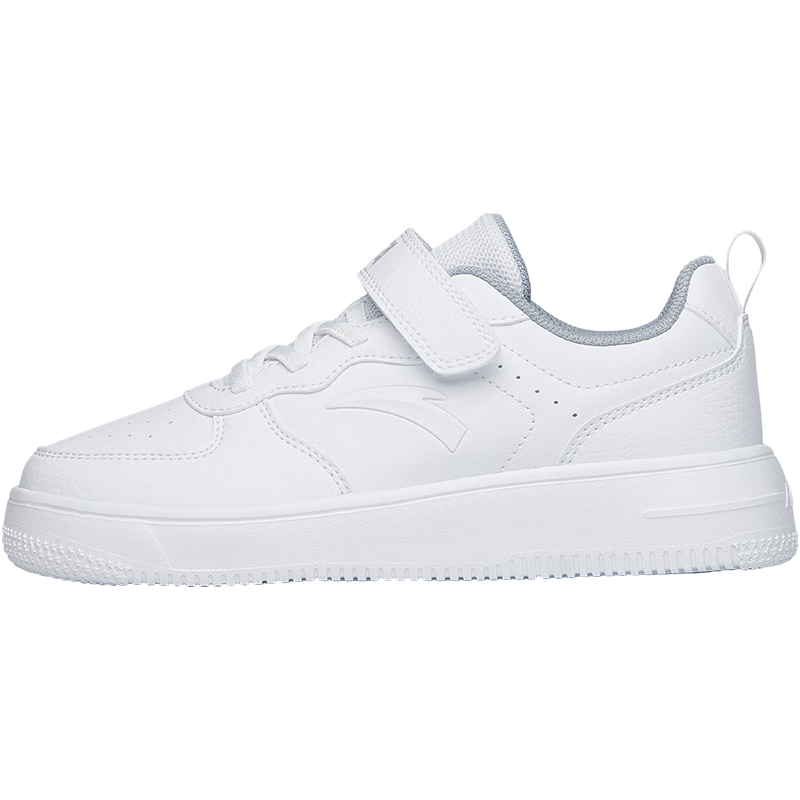 安踏 儿童运动鞋男女童板鞋2024春季高低帮革面休闲板鞋时尚小白鞋 129元（