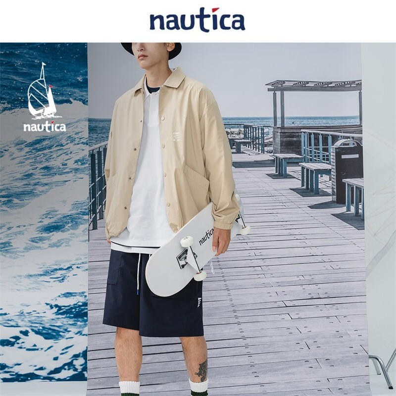 nautica white sail ×CityBoy 宽松休闲中性薄衬衫外套JW2152 卡其色2MT（221） 2XL 580.5