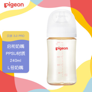 Pigeon 贝亲 自然实感第3代 婴儿PPSU奶瓶 宽口径 240ml AA192 L号 6个月以上 ￥86.5