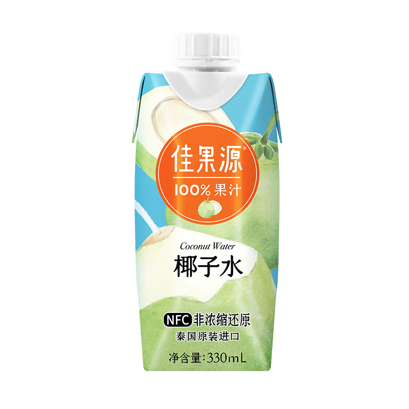 plus会员：佳果源 100﹪NFC椰子水 泰国进口纯椰青水330ml*6瓶 26.36元（plus包邮