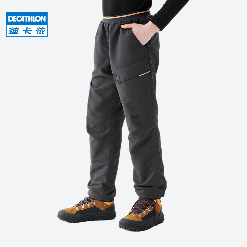 迪卡侬 DECATHLON 束脚工装裤QUJR 炭黑色 7-8岁 129.9元