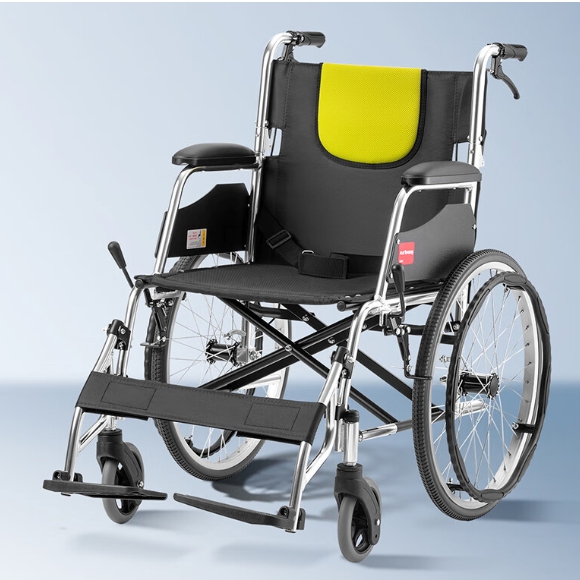 yuwell 鱼跃 可折叠便携铝合金轮椅 H053C 669元全店手动轮椅前30台享E卡半价