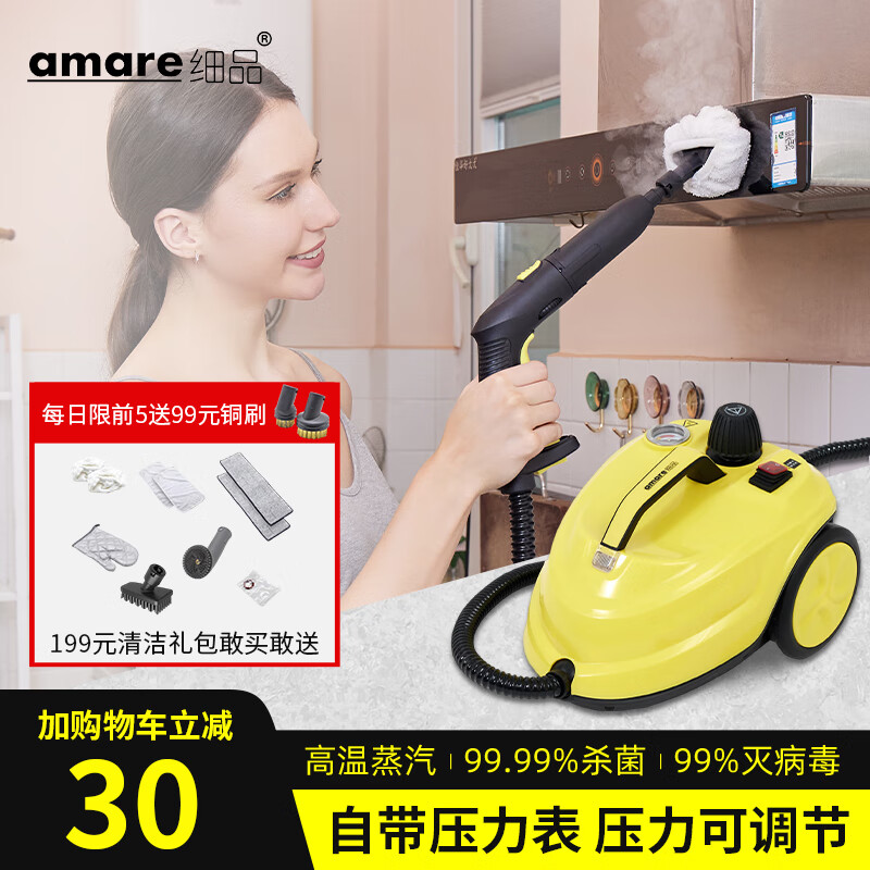 others 其他 细品 AMARE蒸汽拖把 家用多功能高压高温蒸汽清洁机 油烟机灶台清